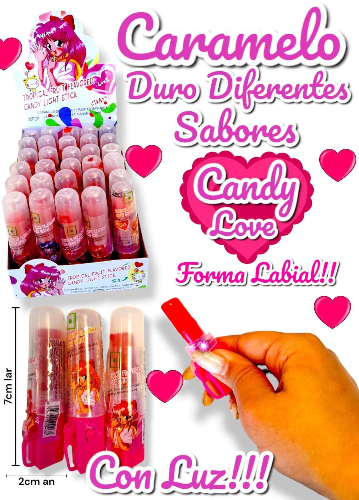 Caramelo Duro Diferentes Sabores CANDY LOVE Forma Labial CON LUZ !!!